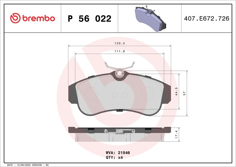 Запчасть BREMBO P56022