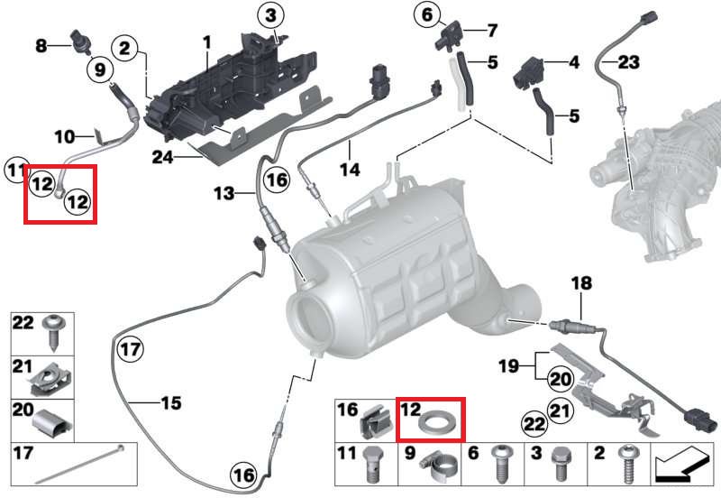 Уплотнительное кольцо A12X15,5
 BMW 13627811934
