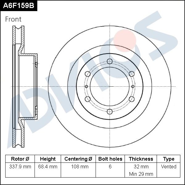 Тормозной диск ADVICS A6F159B