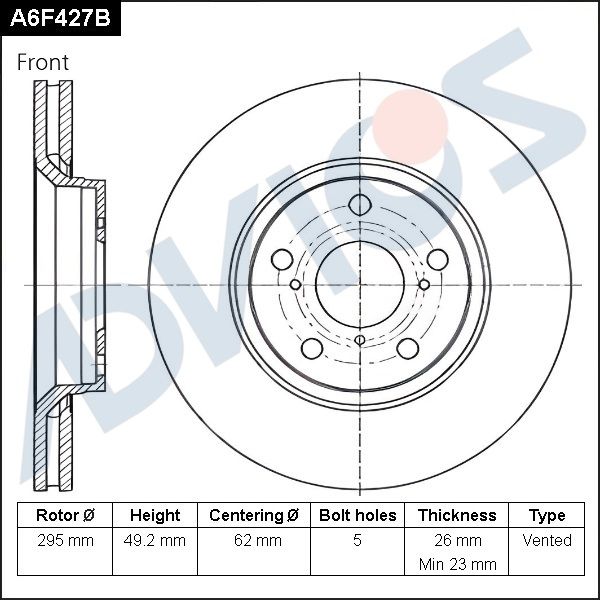 Тормозной диск ADVICS A6F427B