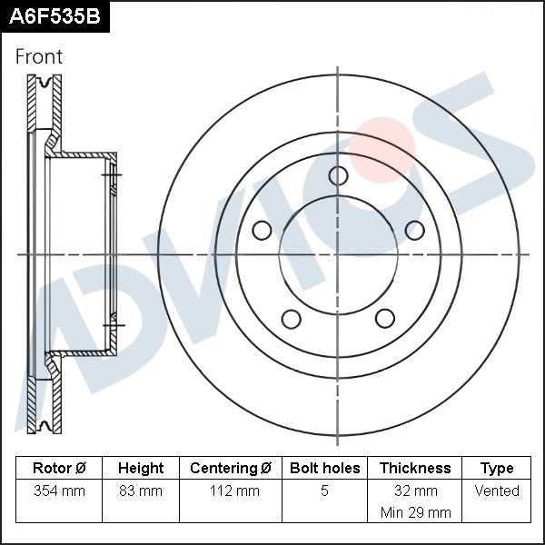 Тормозной диск ADVICS A6F535B