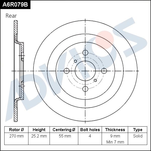 Тормозной диск ADVICS A6R079B