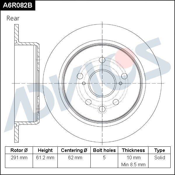 Тормозной диск ADVICS A6R082B