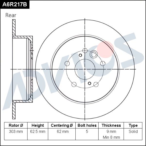 Тормозной диск ADVICS A6R217B