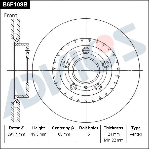 Тормозной диск ADVICS B6F108B