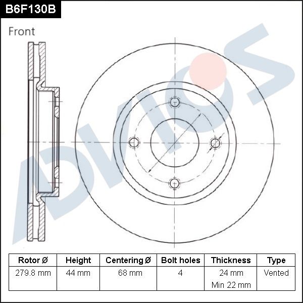 Тормозной диск ADVICS B6F130B