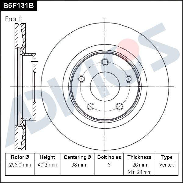 Тормозной диск ADVICS B6F131B
