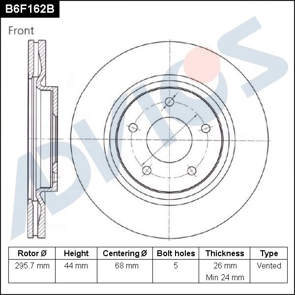 Тормозной диск ADVICS B6F162B