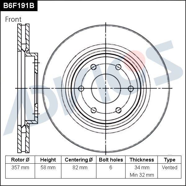 Тормозной диск ADVICS B6F191B