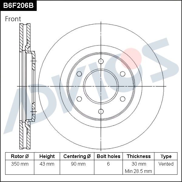 Тормозной диск ADVICS B6F206B