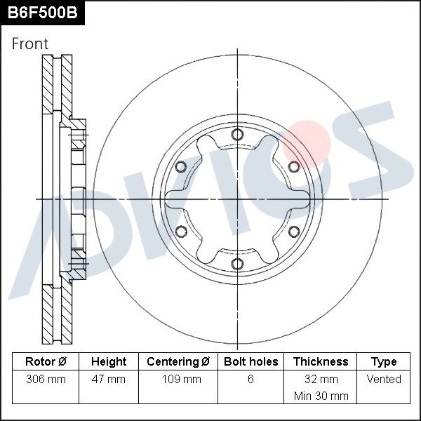 Тормозной диск ADVICS B6F500B