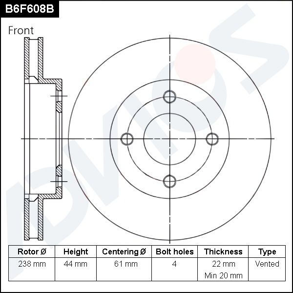 Тормозной диск ADVICS B6F608B