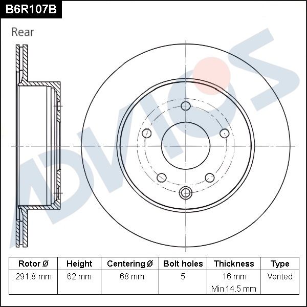 Тормозной диск ADVICS B6R107B