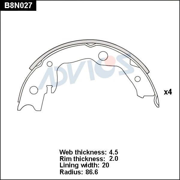 Комплект тормозных колодок ADVICS B8N027