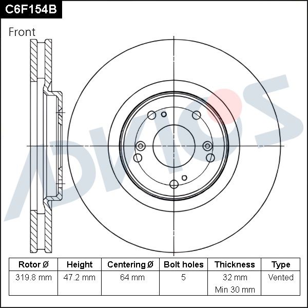 Тормозной диск ADVICS C6F154B
