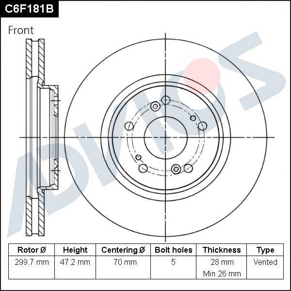 Тормозной диск ADVICS C6F181B