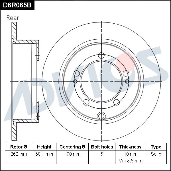 Тормозной диск ADVICS D6R065B