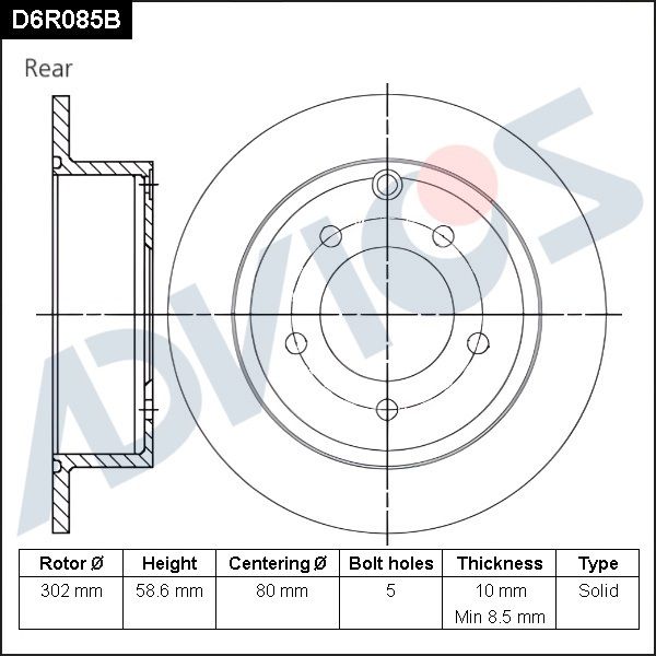 Тормозной диск ADVICS D6R085B