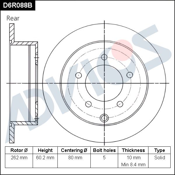 Тормозной диск ADVICS D6R088B