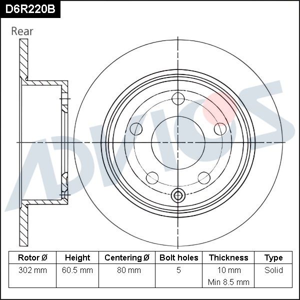 Тормозной диск ADVICS D6R220B
