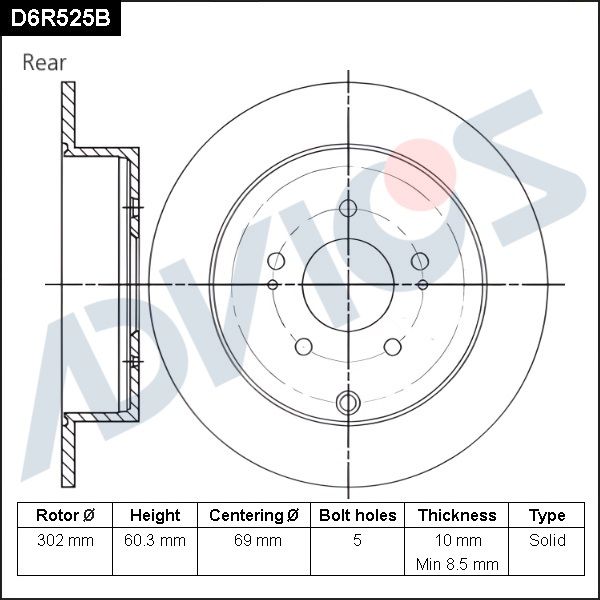 Тормозной диск ADVICS D6R525B