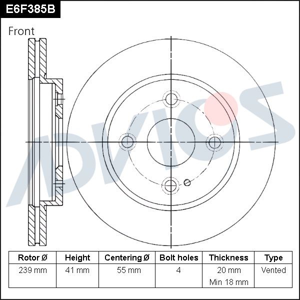 Тормозной диск ADVICS E6F385B