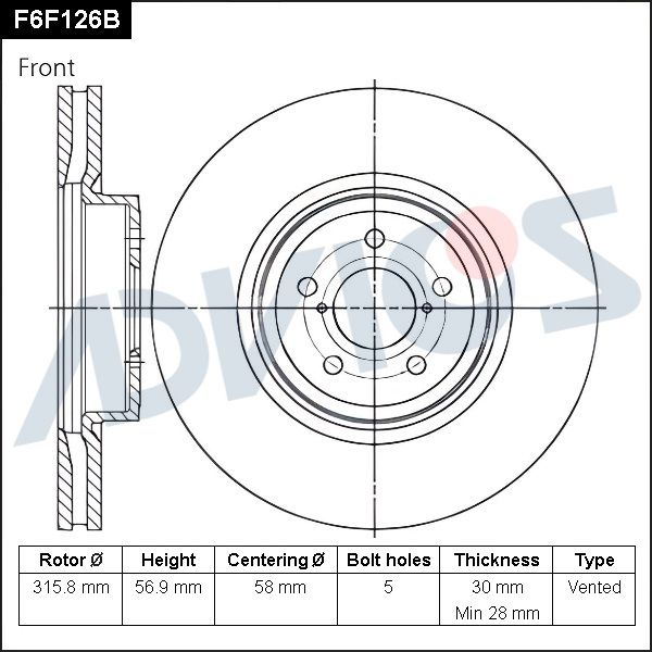 Тормозной диск ADVICS F6F126B