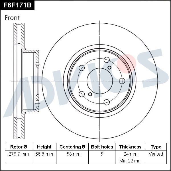 Тормозной диск ADVICS F6F171B