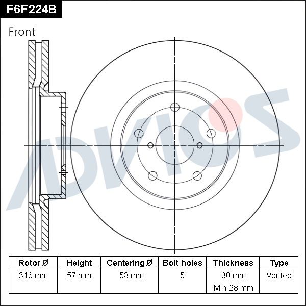 Тормозной диск ADVICS F6F224B