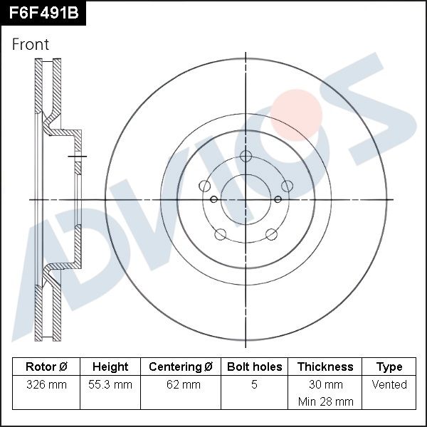 Тормозной диск ADVICS F6F491B