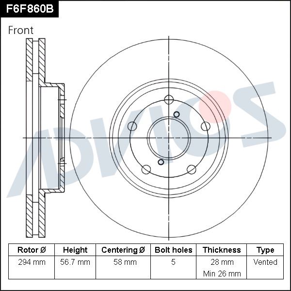Тормозной диск ADVICS F6F860B