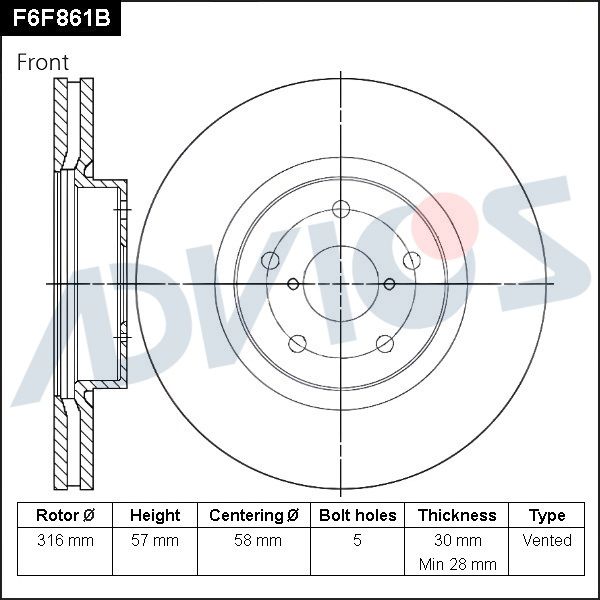 Тормозной диск ADVICS F6F861B