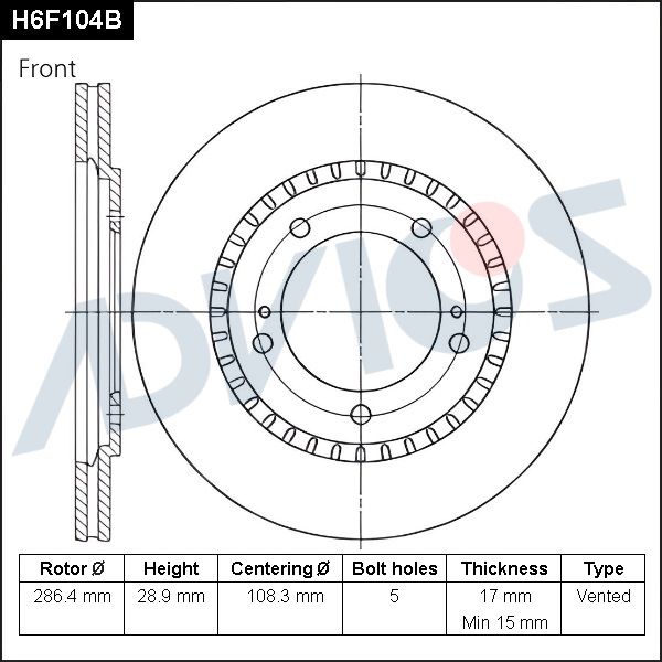 Тормозной диск ADVICS H6F104B