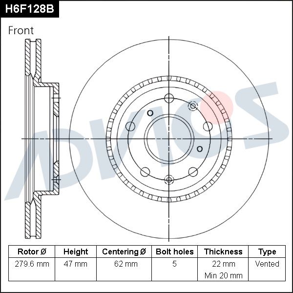 Тормозной диск ADVICS H6F128B