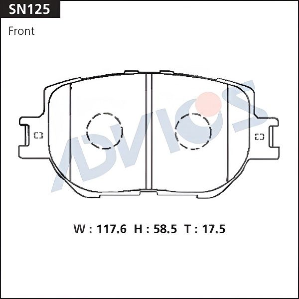 Комплект тормозных колодок, дисковый тормоз ADVICS SN125