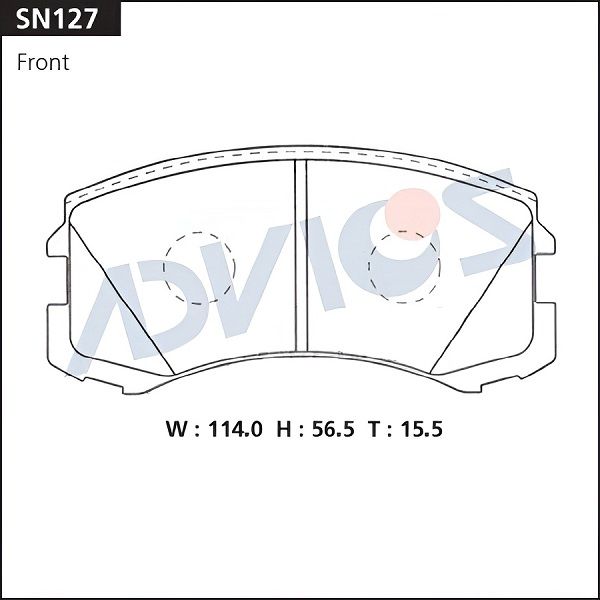 Комплект тормозных колодок, дисковый тормоз ADVICS SN127