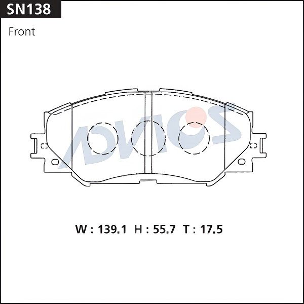 Комплект тормозных колодок, дисковый тормоз ADVICS SN138