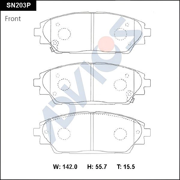 Комплект тормозных колодок, дисковый тормоз ADVICS SN203P