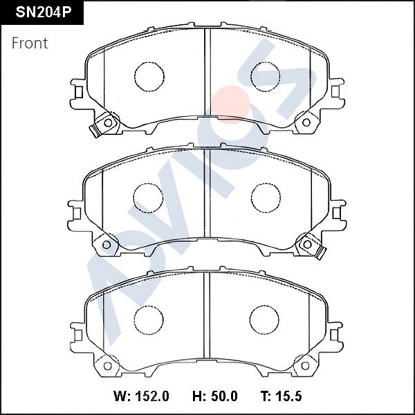 Комплект тормозных колодок, дисковый тормоз ADVICS SN204P