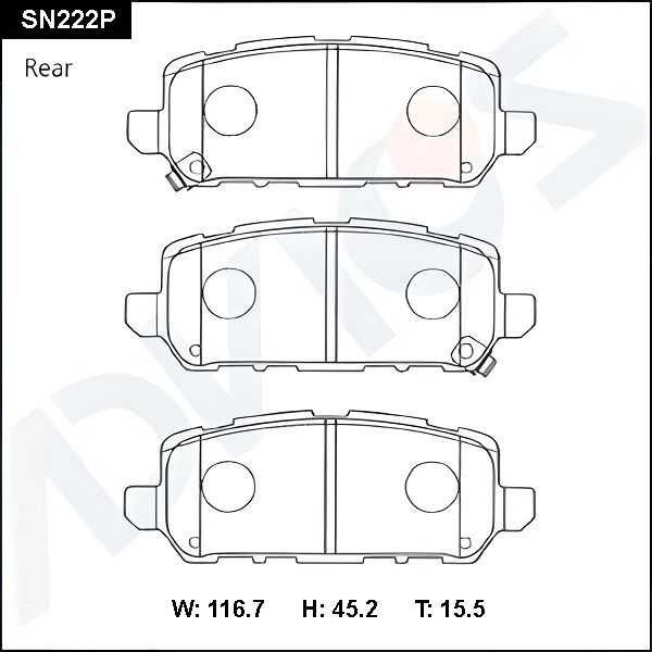 Комплект тормозных колодок, дисковый тормоз ADVICS SN222P