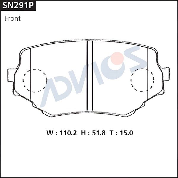 Комплект тормозных колодок, дисковый тормоз ADVICS SN291P