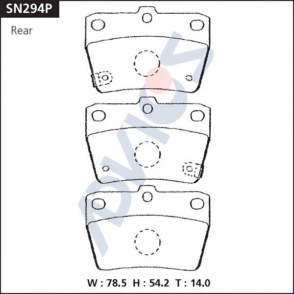 Комплект тормозных колодок, дисковый тормоз ADVICS SN294P
