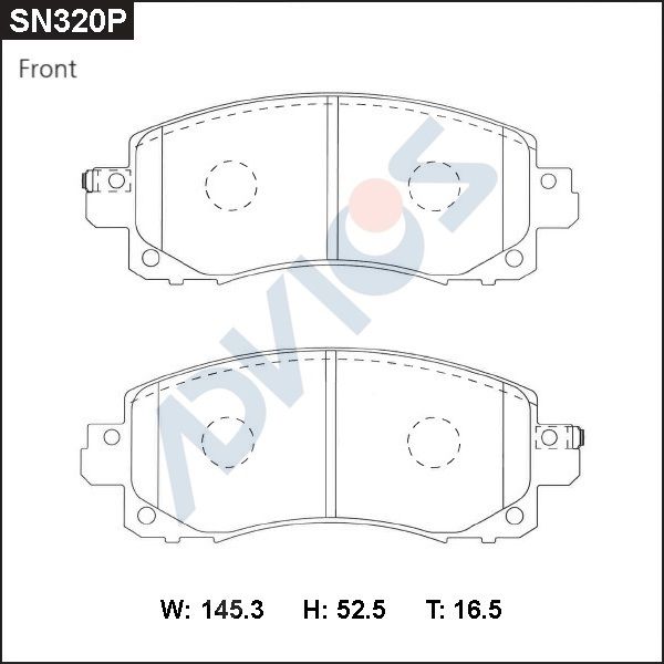 Комплект тормозных колодок, дисковый тормоз ADVICS SN320P