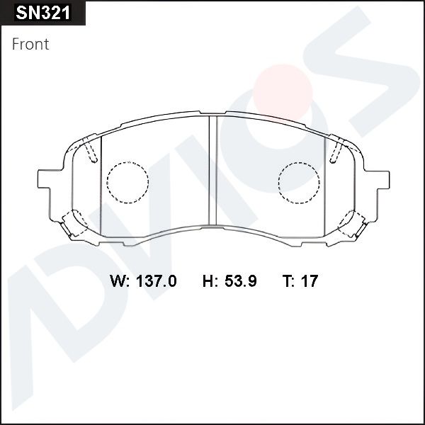 Комплект тормозных колодок, дисковый тормоз ADVICS SN321
