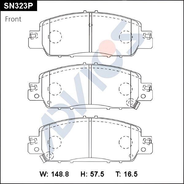 Комплект тормозных колодок, дисковый тормоз ADVICS SN323P