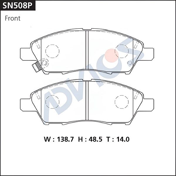 Комплект тормозных колодок, дисковый тормоз ADVICS SN508P