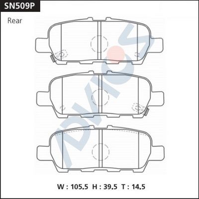 Комплект тормозных колодок, дисковый тормоз ADVICS SN509P