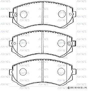 Комплект тормозных колодок, дисковый тормоз ADVICS SN558P