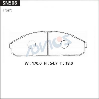 Комплект тормозных колодок, дисковый тормоз ADVICS SN566