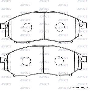 Комплект тормозных колодок, дисковый тормоз ADVICS SN583P